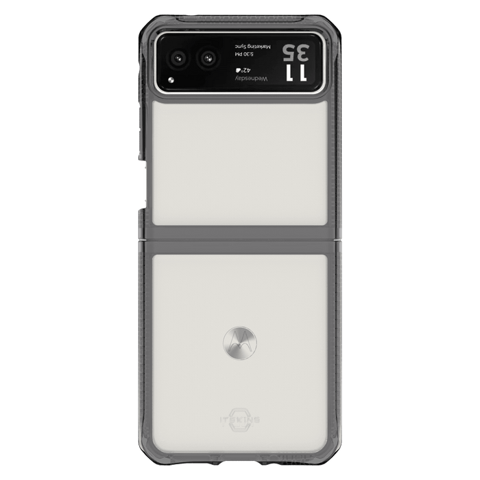 ITSKINS Hybrid_R Clear Case for Motorola RAZR (2023) Black and Transparent