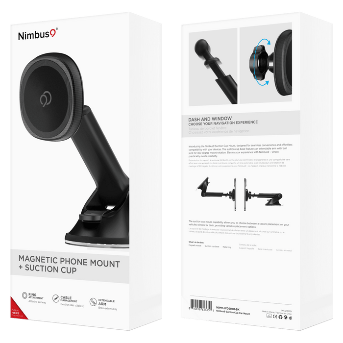 Nimbus9 Magnetic Phone Mount and Suction Cup Black