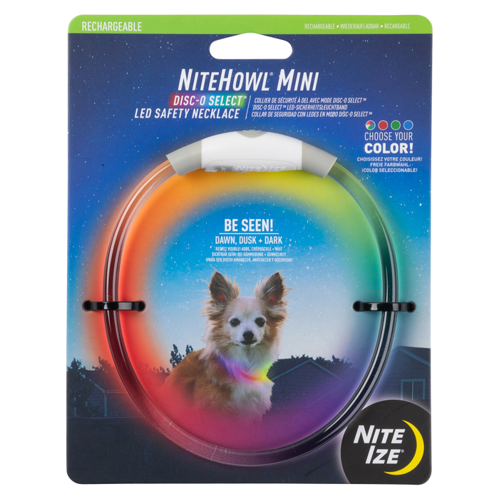 Nite Ize NiteHowl Mini Rechargeable LED Safety Necklace Disc-O Select