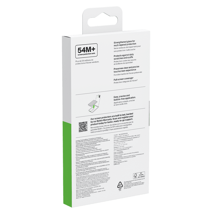 Belkin Glass Screen Protector with EZ Tray for Apple iPhone 15 Pro Max Clear