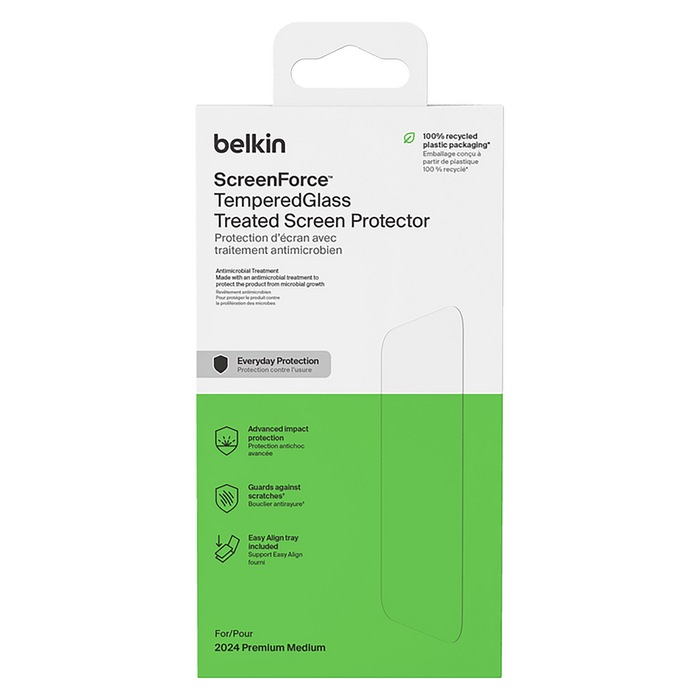 Belkin Glass Screen Protector with EZ Tray for Apple iPhone 16 Pro