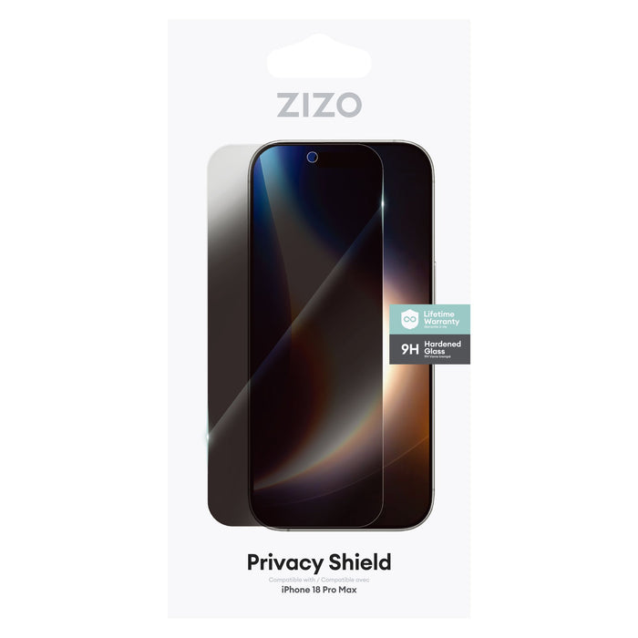 ZIZO Lightning Shield Privacy Tempered Glass Screen Protector for Apple iPhone 18 Pro Max