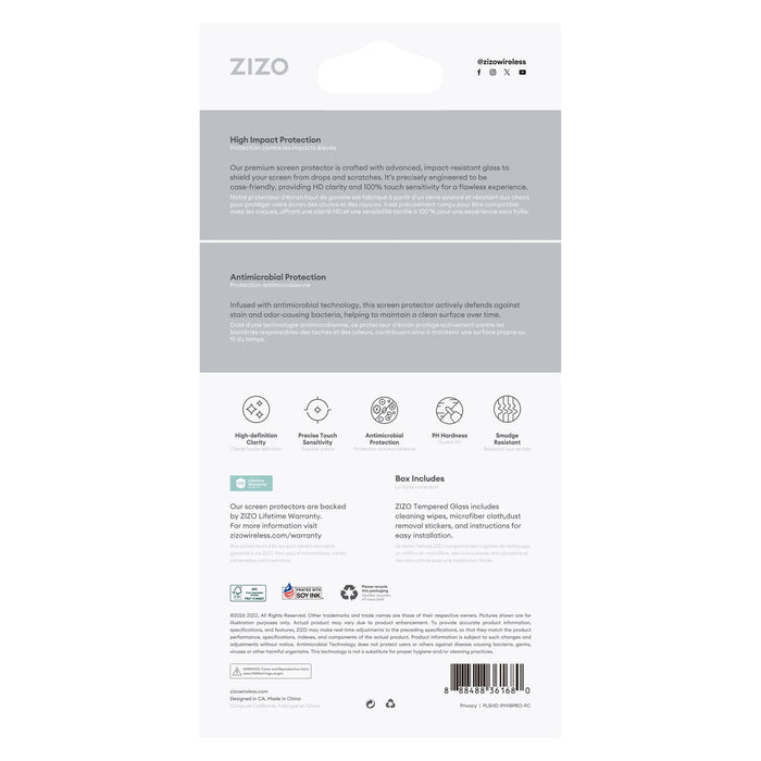 ZIZO Lightning Shield Privacy Tempered Glass Screen Protector for Apple iPhone 18 Pro