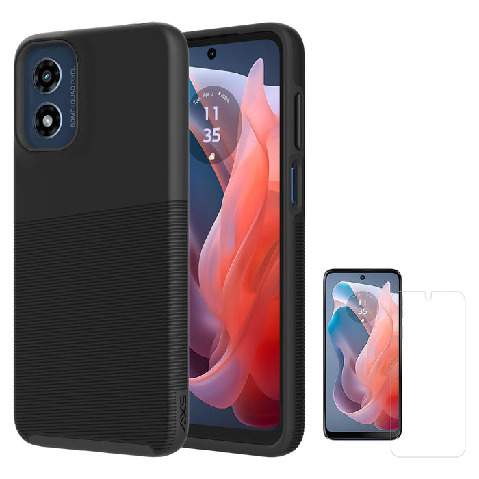 AXS PROTech Plus Case and ARMORGlass Screen Protector for Motorola Moto G Play (2024)