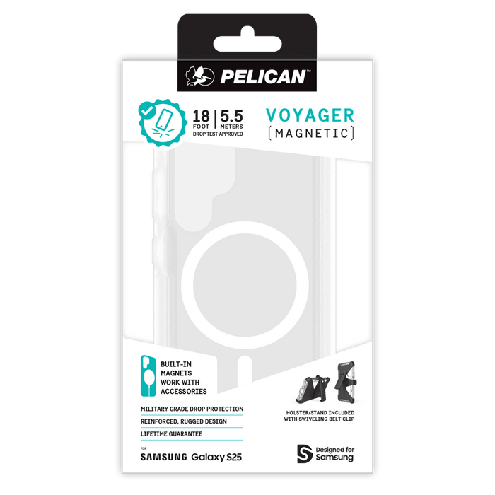 Pelican Voyager Case with Magnet and Holster for Samsung Galaxy S25