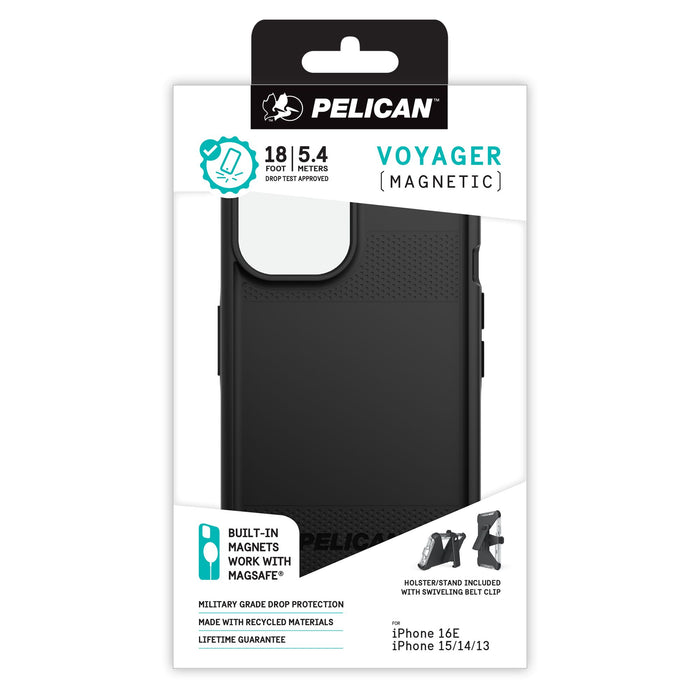 Pelican Voyager MagSafe Case with Holster for Apple iPhone 16e / iPhone 15 / iPhone 14 / iPhone 13