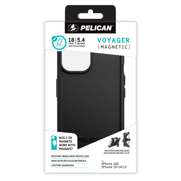 Pelican Voyager MagSafe Case with Holster for Apple iPhone 16e / iPhone 15 / iPhone 14 / iPhone 13