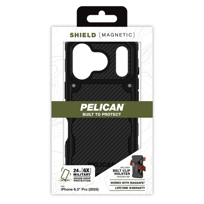 Pelican Shield MagSafe Case with Holster for Apple iPhone 17 Pro Black