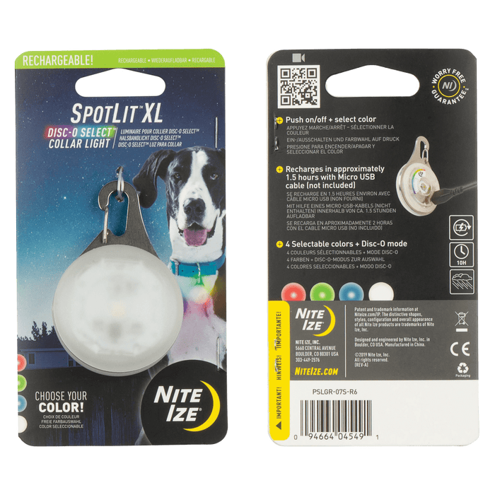 Nite Ize SpotLit Rechargeable Collar Light Disc O Select