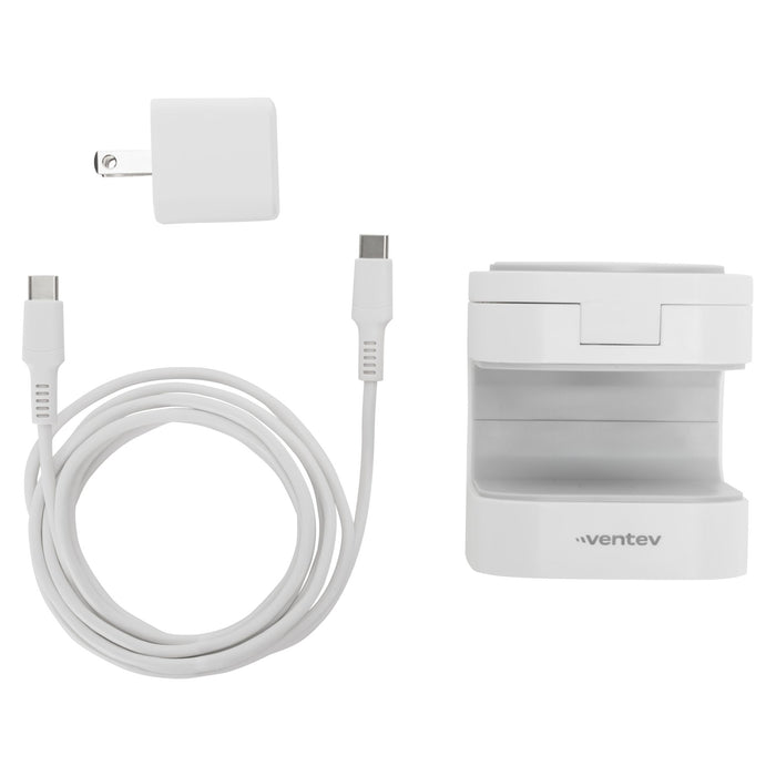 Ventev 15W ULTRAFAST Qi2 Wireless 2-in-1 Cube White
