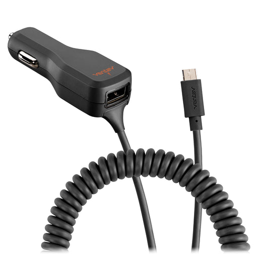 Ventev 17W USB-A Car Charger and Connected Micro-USB-Cable