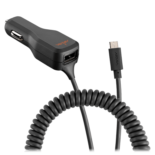 Ventev 17W USB-A Car Charger and Connected Micro-USB-Cable