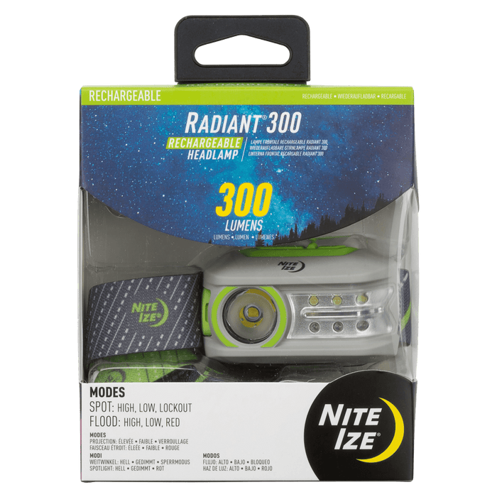Nite Ize Radiant 300 Rechargeable Headlamp Lime Green