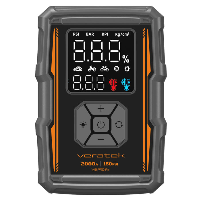 Veratek V8 Pro Air Vehicle Jump Starter and Air Compressor 16,000 mAh
