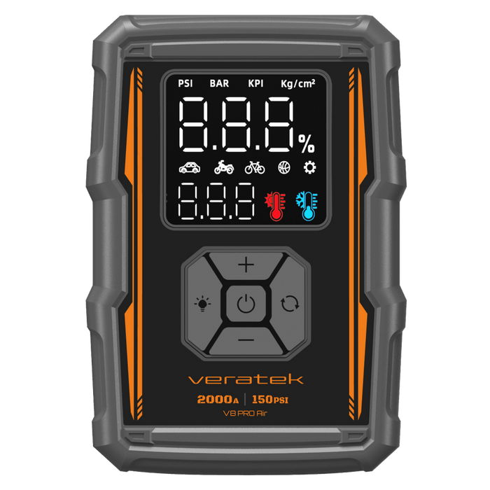 Veratek V8 Pro Air Vehicle Jump Starter and Air Compressor 16,000 mAh