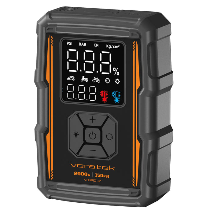 Veratek V8 Pro Air Vehicle Jump Starter and Air Compressor 16,000 mAh