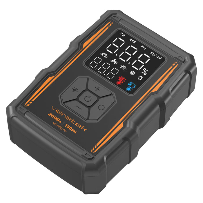 Veratek V8 Pro Air Vehicle Jump Starter and Air Compressor 16,000 mAh