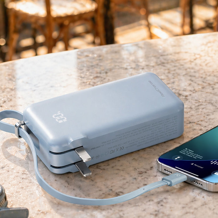 ReelCharge Flex Power Bank 45W with Integrated USB-C Cable 10,000 mAh
