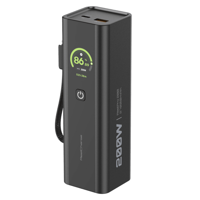ReelCharge ReelPro 200W Power Bank with Integrated Cable 27,000 mA