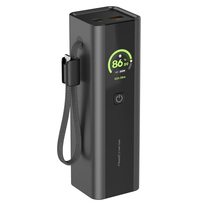ReelCharge ReelPro 200W Power Bank with Integrated Cable 27,000 mA