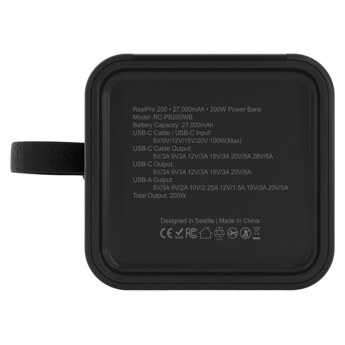 ReelCharge ReelPro 200W Power Bank with Integrated Cable 27,000 mA