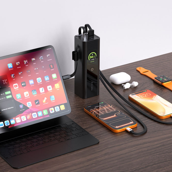 ReelCharge ReelPro 200W Power Bank with Integrated Cable 27,000 mA