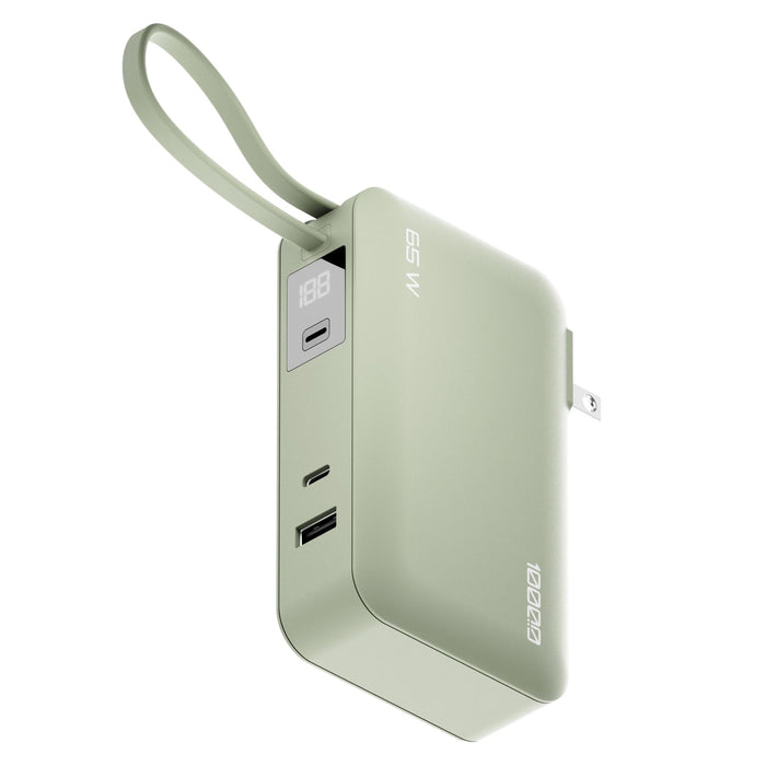 ReelCharge 10,000 mAh Power Bank Flex with Integrated USB-C Cable 65W
