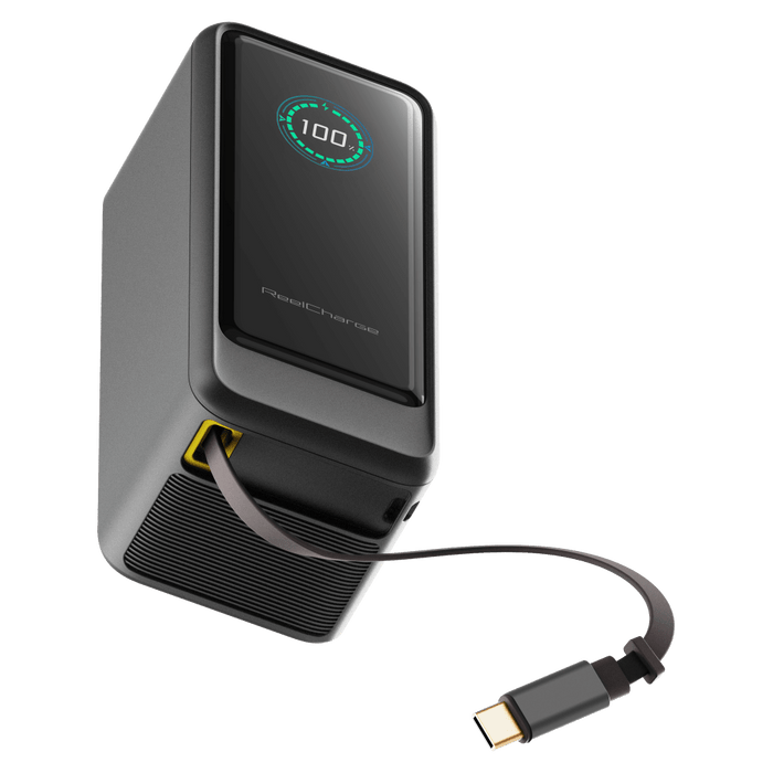 ReelCharge ReelPro 67W Power Bank 15,000 mAh with Retractable Cable