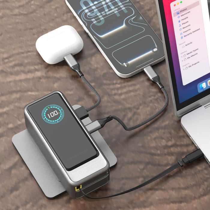 ReelCharge ReelPro 67W Power Bank 15,000 mAh with Retractable Cable