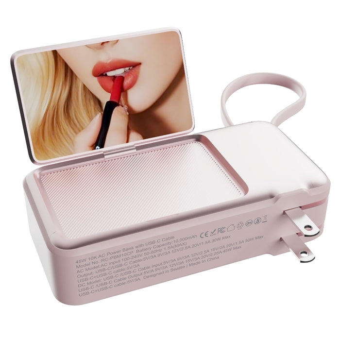 ReelCharge ReFlextion 45W USB-C Power Bank with Folding Mirror 10,000 mAh