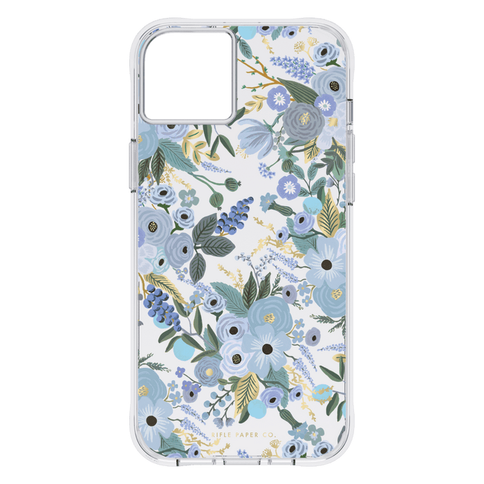 Rifle Paper Co Ultra Slim Antimicrobial Case for Apple iPhone 14 Plus Garden Party Blue