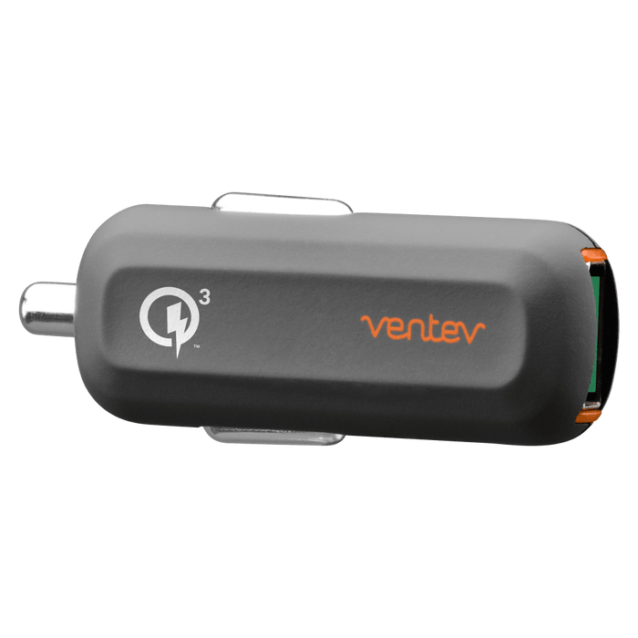 Ventev QC3.0 24W dashport rq1300 mini Car Charger and USB A to USB C Cable 3.3ft Gray