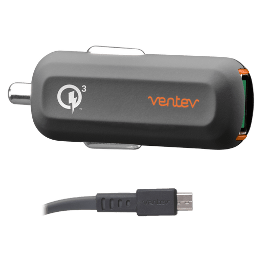 Ventev 24W ULTRAFAST USB-A Car Charger and USB-A to Micro-USB Cable