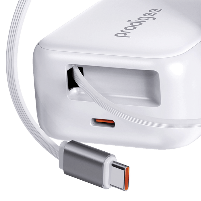 prodigee Energee Retract-It Wall Charger 30W White