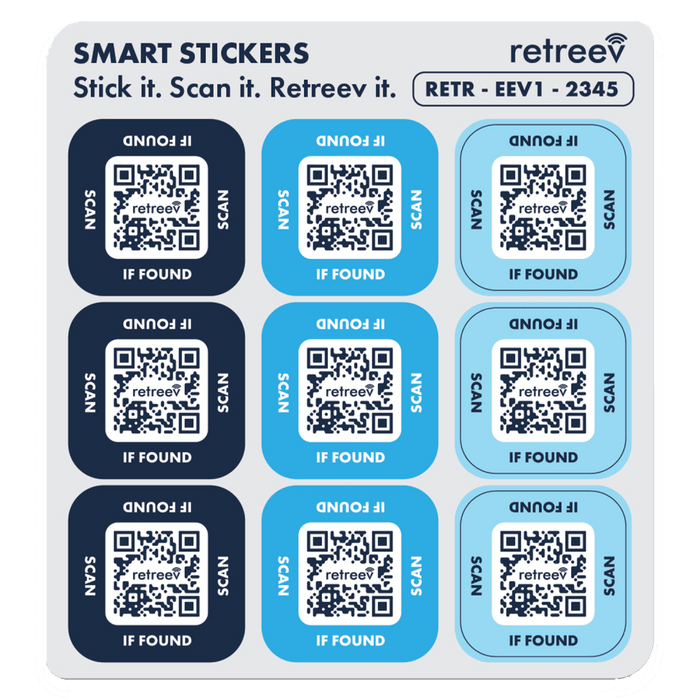 Retreev Smart Stickers Blue, White