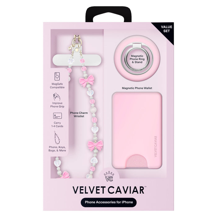 VELVET CAVIAR Gift Set with MagSafe Wallet, Grip Ring, and Phone Charm