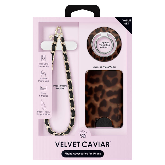 VELVET CAVIAR Gift Set with MagSafe Wallet, Grip Ring, and Phone Charm Wristlet