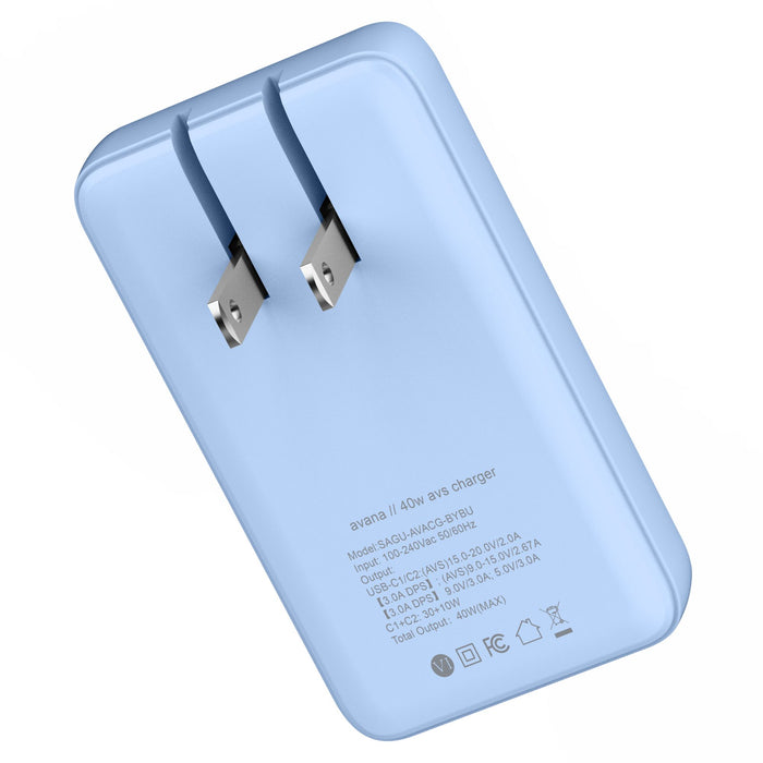 Avana Ultra-Slim Dual 40W USB-C to USB-C Charger
