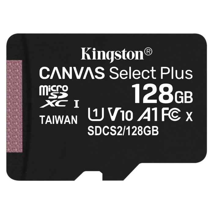 Kingston microSDXC Canvas Select Plus 128GB Memory Card and Adapter Black