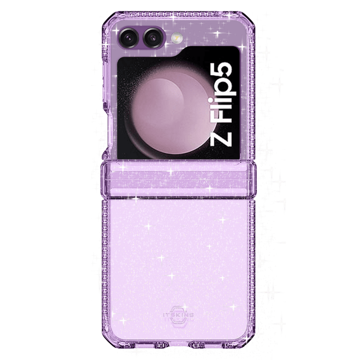 ITSKINS Supreme_R Hinge Spark Case for Samsung Galaxy Z Flip5 Transparent Purple