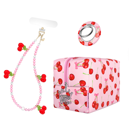 Velvet Caviar Gift Set with Charm, Grip Ring, Travel Bag