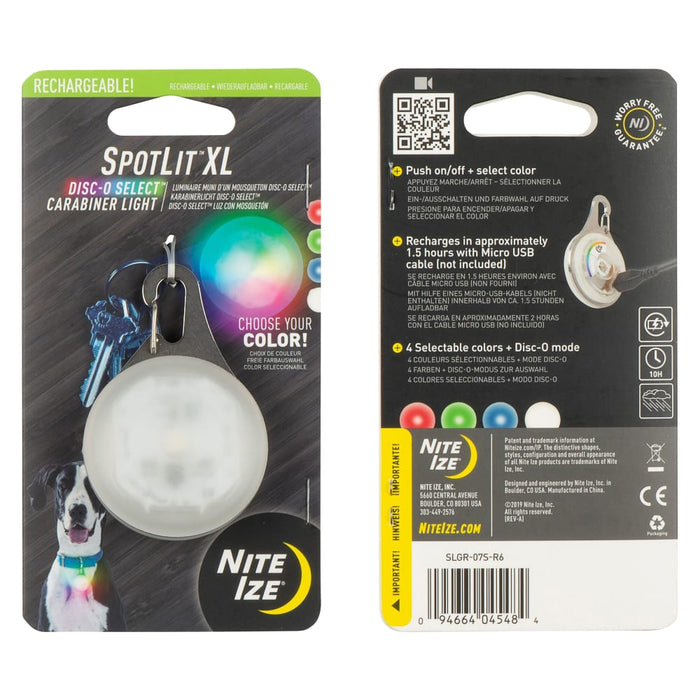 Nite Ize SpotLit XL Rechargeable Carabiner Disc-O Select