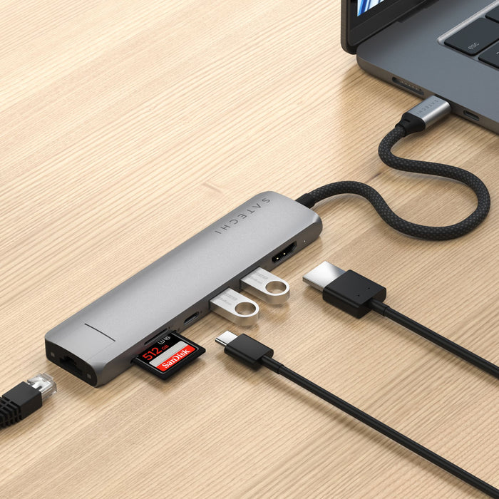 Satechi 7-in-1 USB-C Slim Multiport Adapter with Ethernet