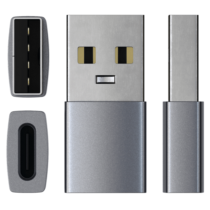 Satechi Aluminum USB A 3.0 to USB C Adapter Space Gray