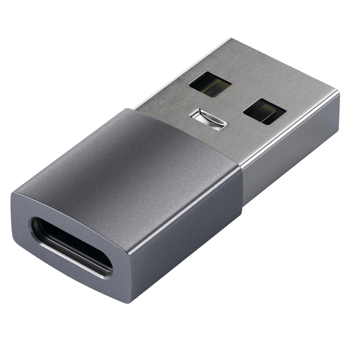 Satechi Aluminum USB A 3.0 to USB C Adapter Gray