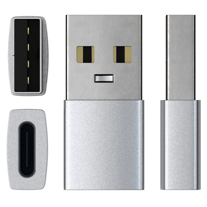Satechi Aluminum USB A 3.0 to USB C Adapter Silver