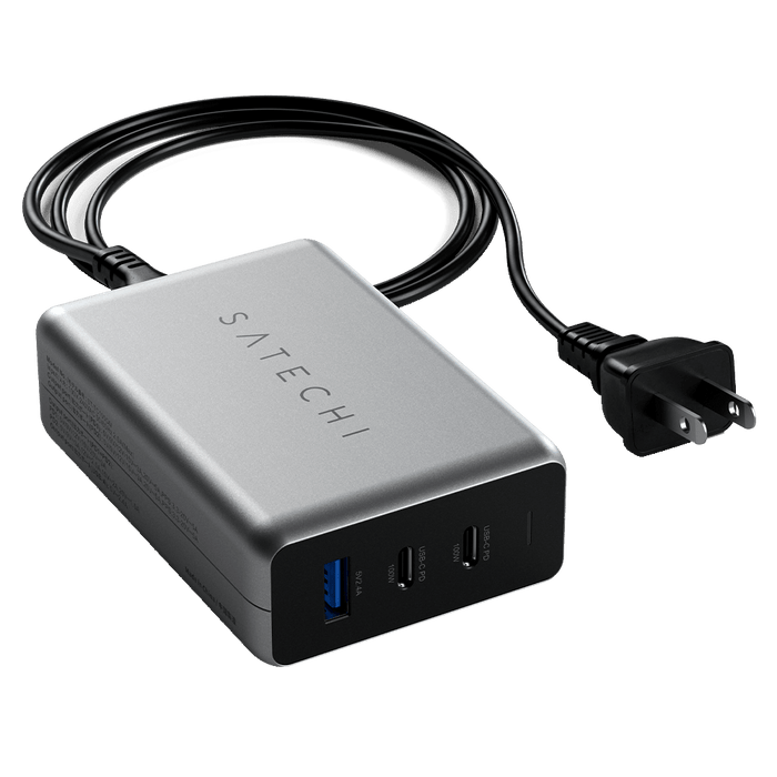 Satechi 100W USB-C PD Compact GaN Wall Charger Space Gray