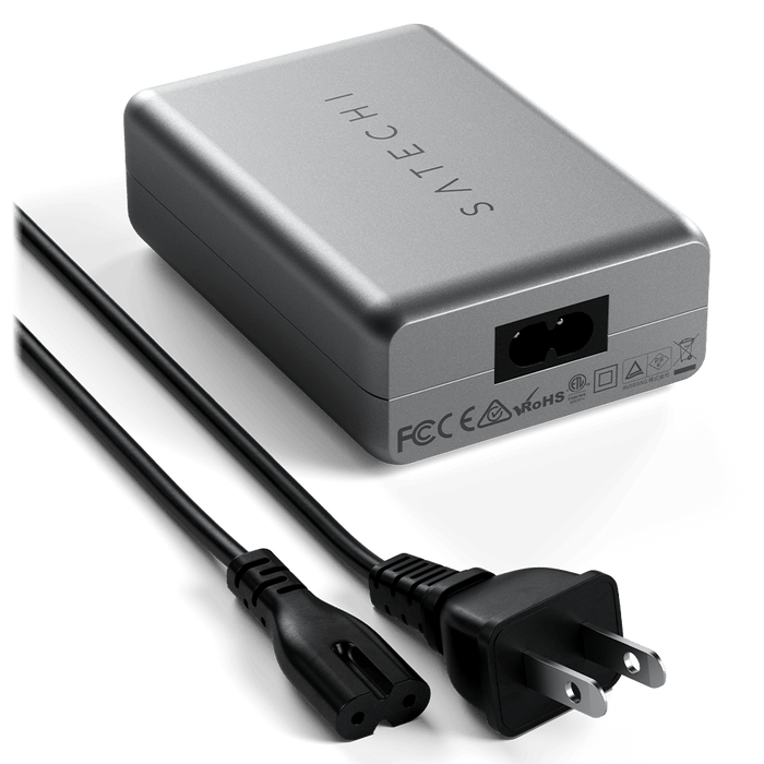 Satechi 100W USB-C PD Compact GaN Wall Charger Space Gray