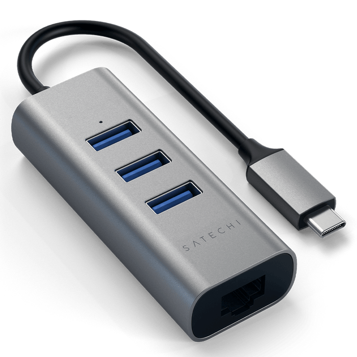 Satechi Type C 2 in 1 USB Hub with Ethernet Space Gray