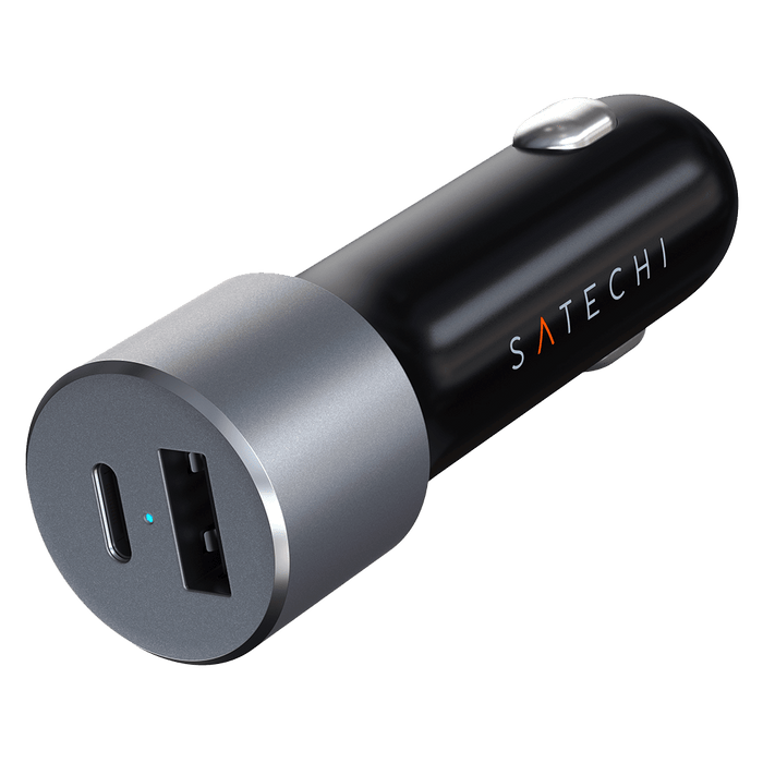 Satechi 72W USB C PD and USB A Dual Port Car Charger Space Gray